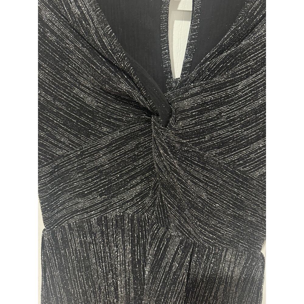Silver/Black Size Small Romper Sparkle Long Sleeve - Picture 3 of 11